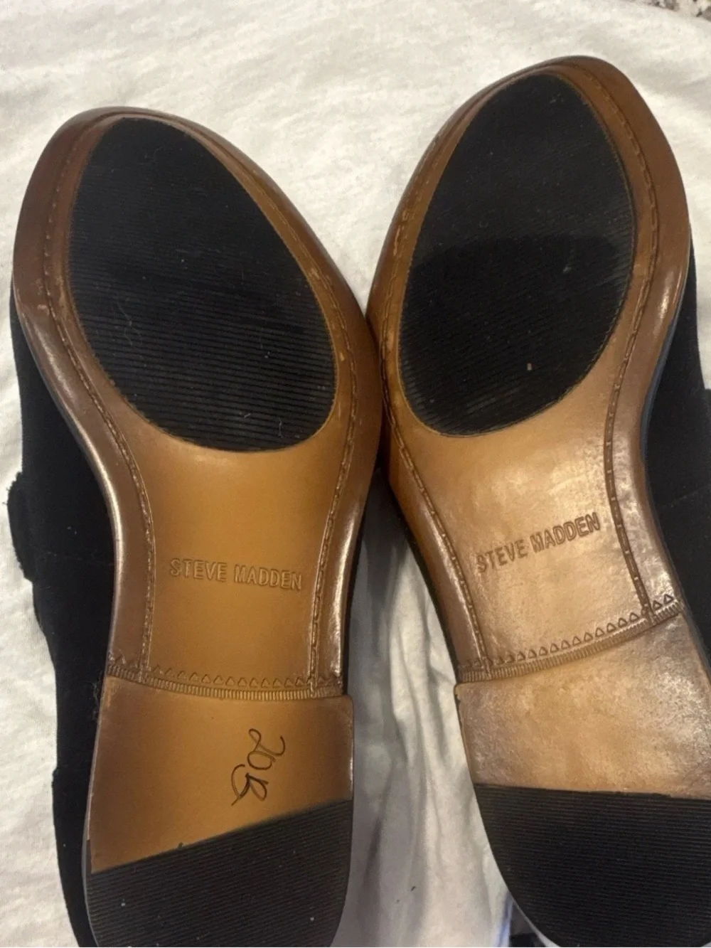 Steve Madden Black Suede Horsebit Loafers